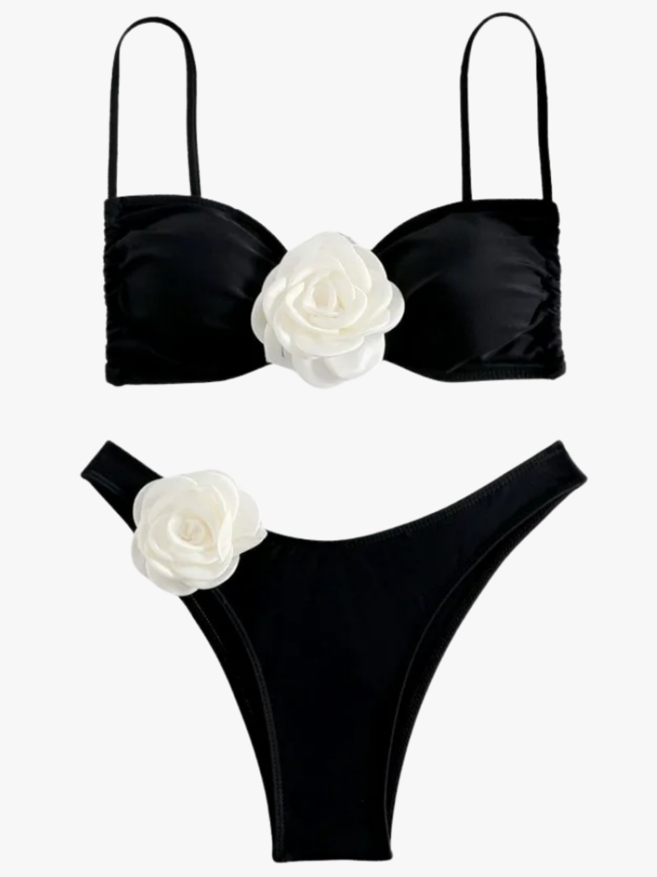Siyah Güllü Bikini Takımı
